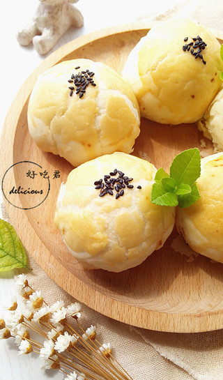 #新良首届烘焙大赛#酥皮枣泥月饼的做法步骤：36