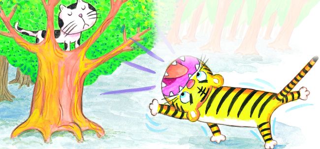 双语故事《老虎学艺》聪明的猫和不知感恩的虎